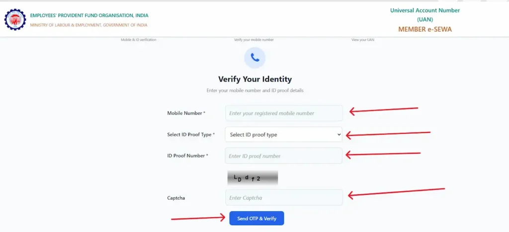 click Send OTP & Verify.
